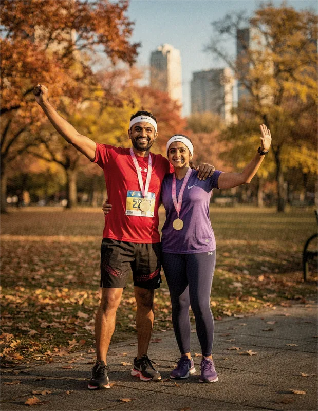 Couple running together